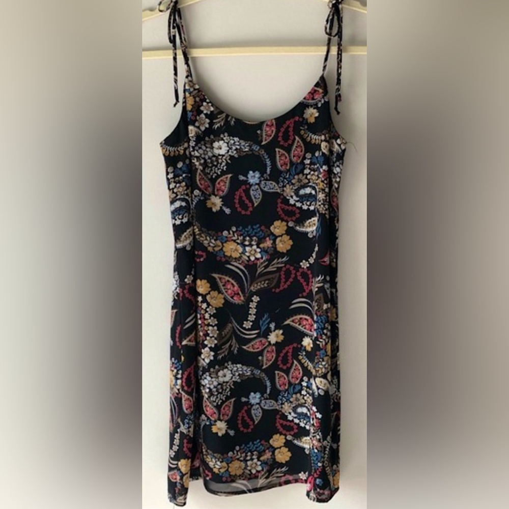 Socialite Floral Paisley Tie Strap Slip Mini Dress Size XS (0-2) NWT